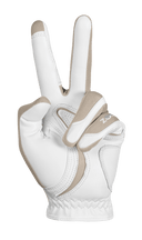 Golfhandschuhe der Marke Zoom im Hybrid-Design mit Peace-Print, bequem und atmungsaktiv für das Golfspiel.