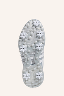 Adidas Tour360 2024 Golfschuhe, Blick auf die Sohle und Unterseite, bequemes Design für Golfspieler.