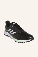 Adidas Solarmotion 24 Golfschuhe, spikeless, vorne seitlich und von oben, sportliche Golfschuh-Design in Nahaufnahme