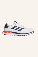 Adidas S2G SL 2024 Golfschuhe in Weiß mit schwarzem Akzent, atmungsaktives Obermaterial und rutschfester Sohle.