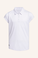 Adidas Performance Poloshirt mit kurzen Ärmeln in sportlichem Design, vorne zentrales Detail, ideal für sportliche Aktivitäten.