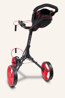 Schwarzer manueller IQ² Golf-Trolley von Big Max, stabiler und leichter Golfwagen für den Transport auf dem Golfplatz