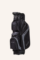 Sportiver JuCad Cartbag für Golfwagen, mit mehreren Fächern und stabilem Design, in schwarzer Farbe.