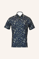 Blaugrünes Poloshirt mit Blumenmuster von Jack Nicklaus, kurze Ärmel, klassischer Kragen, für Damen oder Herren.
