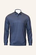 Jack Nicklaus Birdseye Print Poloshirt in klassischem Marineblau, kurze Ärmel, sportliches T-Shirt mit Birdseye-Muster.