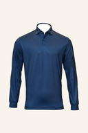 Dunkelblaues Poloshirt von Jack Nicklaus mit Diamantenmuster, bequemes T-Shirt aus Baumwolle, sichtbare Knopfleiste, sportliches Design