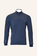 Navyblaues 1/4-zip Polo-Shirt von Jack Nicklaus, klassisches T-Shirt mit Reißverschluss, auf dem Bild sichtbar.