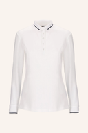 Rundes Piquet-Knitted Poloshirt von Jack Nicklaus in klassischem Design, auf einem Model getragen.