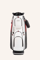 Golfcartbag von JuCad, First Class Series, mit mehreren Fächern und Tragegriffen, auf grau hintergrund.