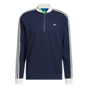 Adidas Originals 3-Stripe Langarm-Sweatshirt mit 1/4 Reißverschluss, vorneansicht, transparentes Hintergrund, sportliches Design
