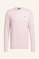Adidas Kaschmir-Pullover, weicher, eleganter Strickpullover in neutraler Farbe, Vorderansicht, transparente Hintergrundaufnahme