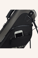 Großes Big Max AQUA Seven H Standbag mit mehreren Fächern und Schultergurt, schwarzes Golfbag für bequemes Tragen