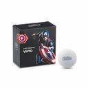Bunte Captain America Vivid Golfbälle mit Marvel-Motiv, von Volvik, ideal für Golfer mit Marvel-Fans.