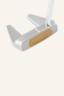 Odyssey Ai-One Milled Seven T Putter, silberner Putter mit Milled-Design und geradem Schaft für präzises Putten.
