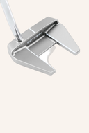 Odyssey Ai-One Milled Seven T Putter aus Metall mit gebürsteter Oberfläche und geradem Schaft für präzises Putten.