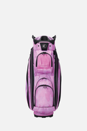 Callaway Org 14 Cartbag mit vielen Fächern und stabilem Griff, ideal für Golfausflüge, in dunklem Design gehalten.