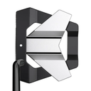 Evnroll Origin 10 Putter mit schwarzen Griff und Edelstahlkopf, liegend auf einer Golfplatzfläche.
