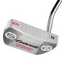 Evnroll Origin 8 Square Back Putter, golffreier Putter mit quadratischer Rückseite, auf grünem Rasen liegend.