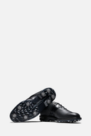 Schwarze Footjoy Premiere Series Golfschuhe aus Leder, seitliche Schnürung und ergonomische Sohle für optimalen Halt beim Golf.