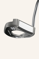 Ping Fetch Putter, rechte Golfschläger mit schwarzen Griffen und Silberkopf, für präzises Putten auf dem Golfplatz.