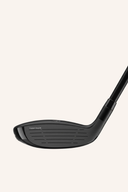 TaylorMade Qi4D Max Rescue Hybrid Golfclub mit schwarzem Schaft und Graphitkopf, detailreiche Ansicht