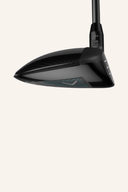 Callaway REVA RISE 2025 Fairway Holz, modernes Fairwayholz mit schwarzem Griff und graphite Schlägerkopf, seitliche Perspektive