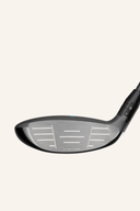 Callaway REVA RISE 2025 Fairwayholz, modernes Fairwayholz mit schwarzem Schlägerkopf und grauem Griff, Blick auf den Schlägerkopf