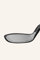 Callaway REVA RISE Hybrid Golfclub, modernes Design, schwarze Oberfläche mit grünen Akzenten, für präzises Spiel.