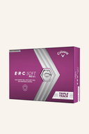 Callaway ERC Soft REVA 2023 Tripletrack Golfbälle, weiße Bälle mit Tripletrack-Markierung und Callaway-Logo sichtbar