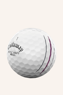 Callaway ERC Soft REVA 2023 Tripletrack Golfbälle, weiße Bälle mit Tripletrack-Muster auf der Oberfläche.
