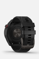 Schwarze Garmin Approach S42 GPS-Golfuhr mit Display, Uhrengurt und Golf-Funktionen, auf weißem Hintergrund gezeigt