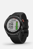 Schwarze Garmin Approach S62 GPS-Golfuhr mit digitalem Display und sportlichem Design, ideal für Golfsport und Outdoor-Aktivitäten