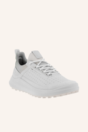 Ecco Golf Core Gradient Damen-Golfschuhe in Weiß mit hellblauen Akzenten, bequeme Golfschuhe für Damen, seitliche Ansicht