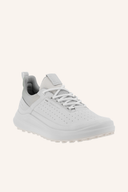 Ecco Golf Core Gradient Golfschuhe für Damen in Weiß mit blassblauen Akzenten, bequeme und stilvolle Golfschuhe.