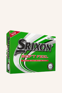 Srixon Soft Feel Brite Golfbälle in Weiß, Nahaufnahme, weiche Oberfläche, ideal für ein angenehmes Spiel auf dem Golfplatz