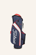 Titelist Cart 14 Bag, graues Cartbag mit 14 Fächern und gepolsterten Trageriemen, für Golfausrüstung und Zubehör.