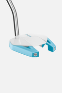 TaylorMade Spider GT Single Bend Putter in Hellblau und Weiß, mit modernem Design und präziser Ausrichtung für Golfspiel.