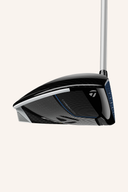 TaylorMade Qi10 Max Driver für Damen, rechte Hand, mit schwarzem Schlägerkopf und grünem Griff, seitliche Ansicht.