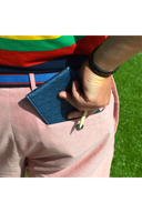Golfers Paradise Scorecard-Halter in Ostrich-Optik, Navy, für Tour-Scorekarten, hochwertiger Geschenkartikel