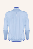 Damen-Stormjacke von Cross Sportswear in Blau, wetterfeste Jacke mit Kapuze, geeignet für Sport und Outdoor-Aktivitäten