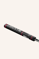 Wilson Infinite Bean Putter mit schwarzem und rotem Griff, detailreiche Nahaufnahme des Golfputters.