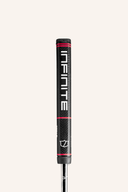 Wilson Infinite Bean Putter mit schwarzem und rotem Griff, detailreiche Nahaufnahme des Golfputters.