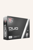 Wilson Duo Soft Golfbälle, weiche Golfbälle im 12er-Pack, sichtbare weiße Bälle mit Wilson-Logo auf der Oberfläche