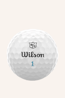 Wilson Duo Soft Golfbälle, weiche Bälle mit Markenstempel, für Damen, auf weißem Hintergrund.